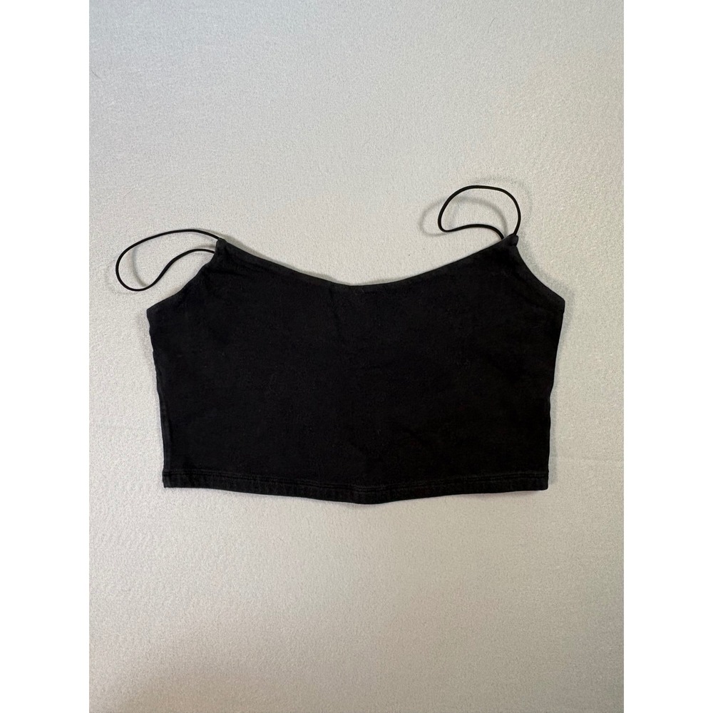 Aeropostale Seriously Soft Bungee Cami Black Cropped Tank Top Large - Picture 1 of 8